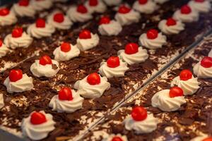 black forest cake at a baker photo