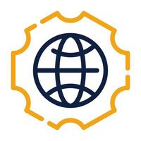 for web, app, infographic, etcGlobe and Gears icon vector