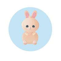 Cute bunny on white background. Good for posters, banners, and gift cards. vector