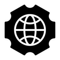 for web, app, infographic, etcGlobe and Gears icon vector