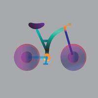 bicycle with gradient color background vector