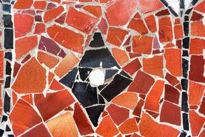 Close-up view of beautiful colorful decorative mosaic tiles. Abstract background. photo