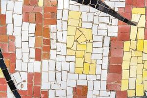 Close-up view of beautiful colorful decorative mosaic tiles. Abstract background. photo