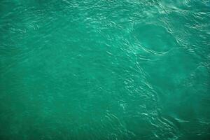 The texture of the waves of turquoise color of fast-flowing water in the river. photo