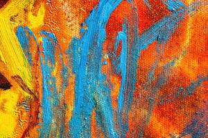 Colorful abstract oil painting art background. Texture of canvas and oil. photo