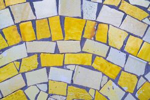 Close-up view of beautiful colorful decorative mosaic tiles. Abstract background. photo