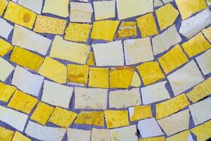 Close-up view of beautiful colorful decorative mosaic tiles. Abstract background. photo