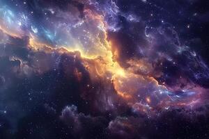 Amazing hyper realistic photograph of deep space from webb telescope. Abstract galaxy nebulae. photo