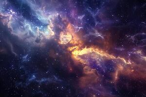 Amazing hyper realistic photograph of deep space from webb telescope. Abstract galaxy nebulae. photo