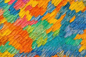 Colorful abstract oil painting art background. Texture of canvas and oil. photo