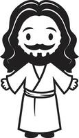 Messiahs Blessing Cute Jesus Saviors Embrace Black Jesus Cartoon vector