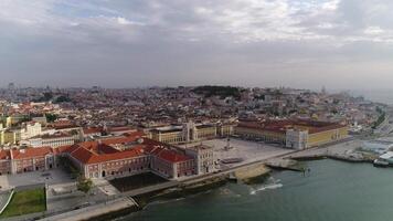 Lisbonne paysage urbain aérien vue video
