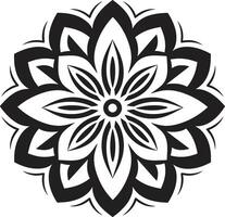 Divine Mandala Monochromatic Emblem Featuring Infinite Harmony Black with Mandala Pattern in Elegant vector
