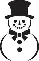 Snowflake Serenade Black Snowman Playful Snowy Wonder Cute vector