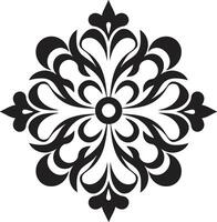 agraciado detallado decorativo artístico florecer negro ornamento vector