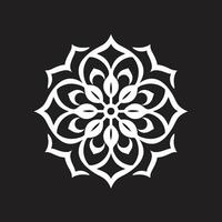 Harmony Unveiled Mandala in Black with Elegant Pattern Serenity Circles Mandala Featuring Intricate Black vector