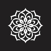 Harmony Unveiled Mandala in Black with Elegant Pattern Serenity Circles Mandala Featuring Intricate Black vector