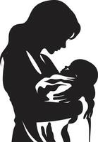 Serenity of Motherhood with Mother and Child Infinite Love Loop of Mother Holding Baby vector