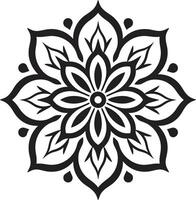 mandala magia monocromo emblema con cultural caleidoscopio negro presentando mandala modelo en vector