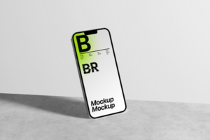 Phone mockup set on modern background and realistic scene psd
