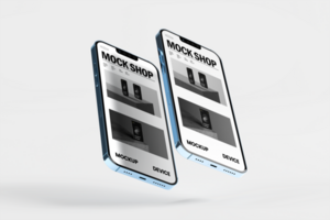 3d smartphone mockup with shadow and minimal background psd