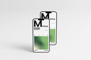 smartphone mockup met realistisch schaduw en minimaal achtergrond psd