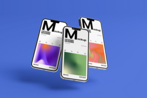 smartphone mockup met realistisch schaduw en minimaal achtergrond psd