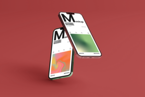 smartphone modello con realistico ombra e minimo sfondo psd