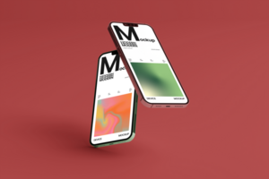 smartphone mockup met realistisch schaduw en minimaal achtergrond psd