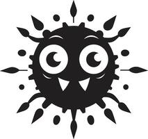 Chirpy Virus Wonder Black Friendly Microbial Delight Cute vector