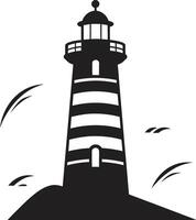 Coastal Watch Sentinel Lighthouse in Seafaring Illumination Nautical vector