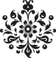 Elegant Artistry Black Victorian Elegance Filigree Emblem vector