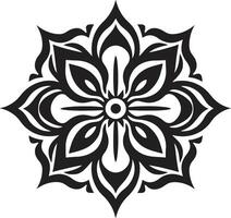 enigmático elegancia elegante mandala en pulcro negro infinito serenidad negro con mandala modelo vector