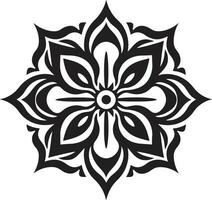 Enigmatic Elegance Elegant Mandala in Sleek Black Infinite Serenity Black with Mandala Pattern vector