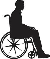 inclusivo ruedas negro emblema igualdad rodar silla de ruedas emblema vector