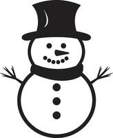 Cheerful Frosty Fun Black Snowy Whimsy Cute vector