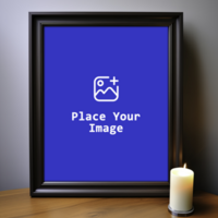 frame mockup with a candle psd