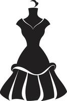 Chic Elegance Womans Dress Emblem Elegant Draping Black Dress vector