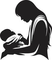 Timeless Embrace of Mother Holding Newborn Family Serenity Emblematic Element for Mother and Child vector