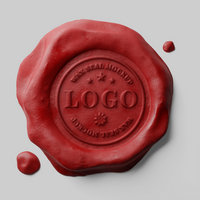 realista redondo circulo auténtico tradicional correo postal sobre documento certificado rojo color cera sello sello Bosquejo diseño modelo psd