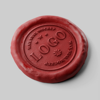 realistisch runden Kreis authentisch traditionell Mail Post- Briefumschlag dokumentieren Zertifikat rot Farbe Wachs Siegel Briefmarke Attrappe, Lehrmodell, Simulation Design Vorlage psd