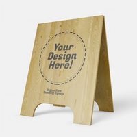 di legno corto bar marciapiede cartello tavola Schermo nel in piedi posizione realistico logo marca modello design modello psd
