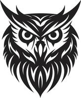 Night Vision Elegant Black Owl for Modern Branding Wise Owl Symbol Stylish Illustration with a Mysterious Touch vector