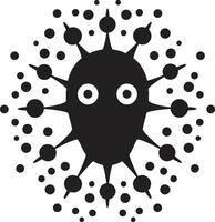 juguetón virus compañero linda negro microscópico monería negro vector