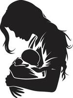 Infinite Love Loop of Mother Holding Baby Harmony in Arms Emblematic Element for Mother and Child vector