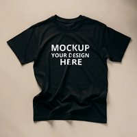 Black T-shirt mockup psd