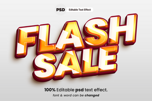 venta flash efecto de texto editable 3d psd