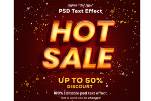 vendita flash effetto testo modificabile 3d psd