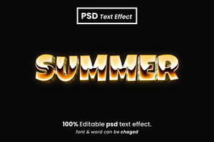 Summer 80s Style 3D Editable Text Effect psd