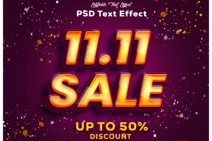 Flash Sale 1111 3D Text Effect psd